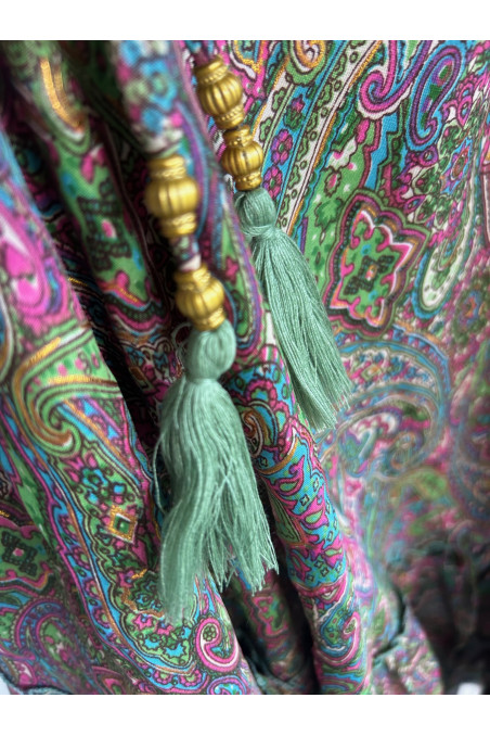 FALDA LARGA ESTAMPADA VERDE