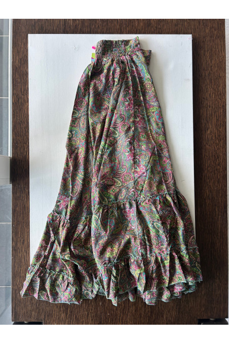 FALDA LARGA ESTAMPADA VERDE