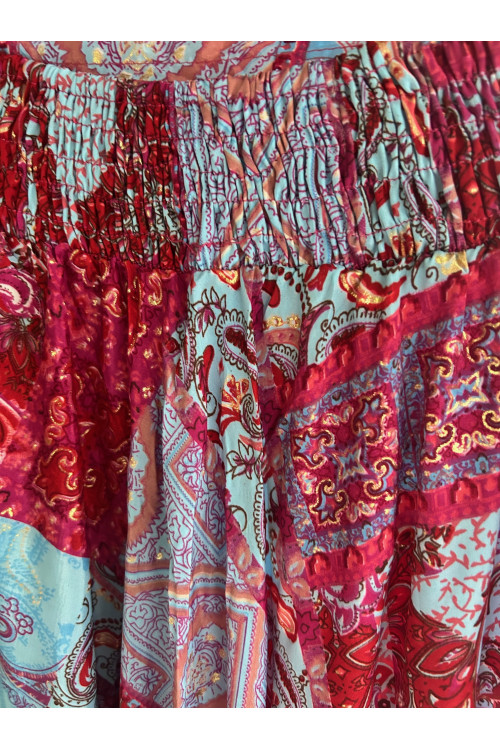 FALDA LARGA ESTAMPADA AZULES