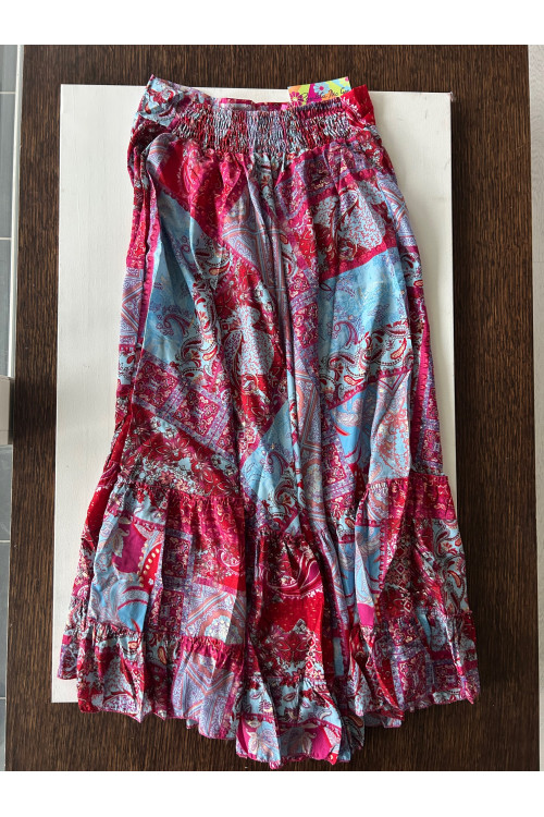 FALDA LARGA ESTAMPADA AZULES