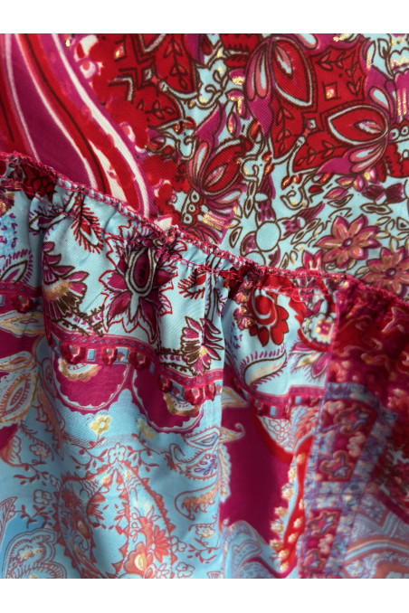 FALDA LARGA ESTAMPADA AZULES