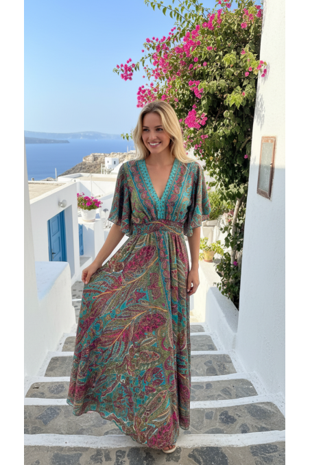 VESTIDO CACHEMIR AZUL