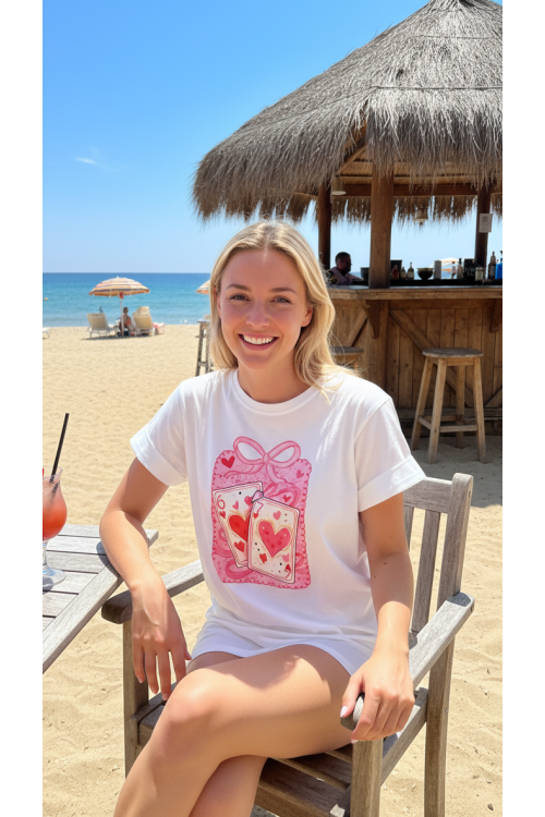 CAMISETA BLANCA CORAZONES