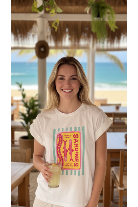 CAMISETA BLANCA SARDINAS