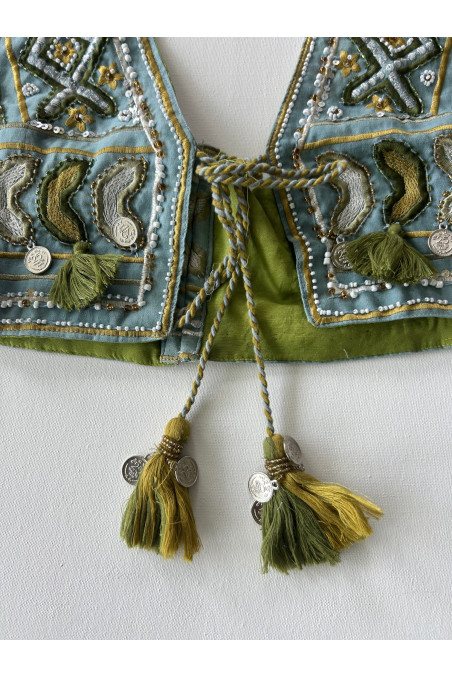 CHALECO ÉTNICO VERDE
