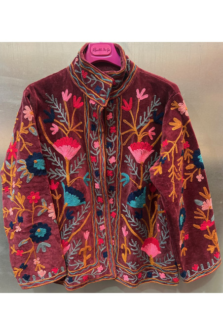 CHAQUETA BORDADOS BURDEOS