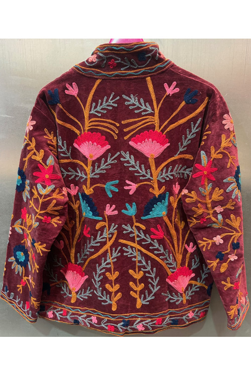 CHAQUETA BORDADOS BURDEOS