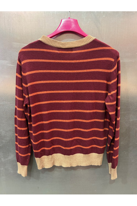 JERSEY RAYAS BURDEOS/NARANJA