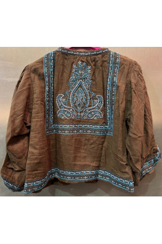 CHAQUETA MARRÓN BORDADOS... 2