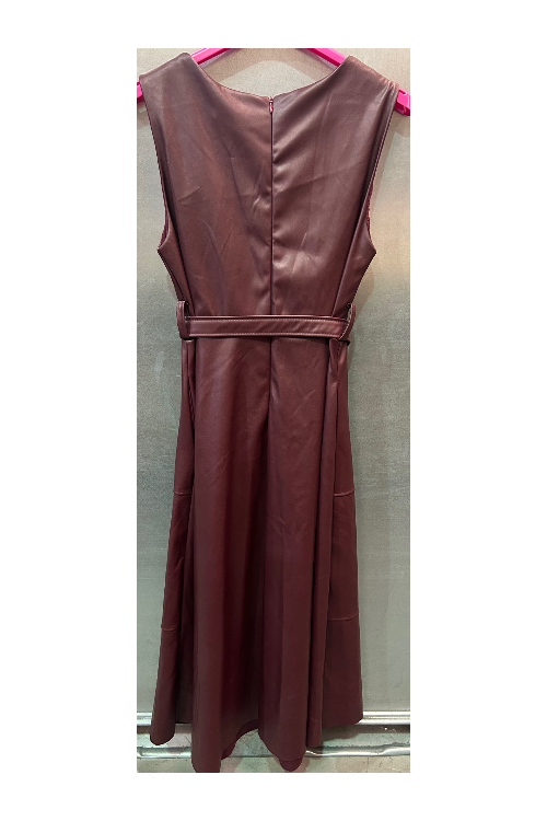 VESTIDO POLIPIEL  BURDEOS