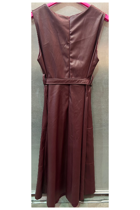 VESTIDO POLIPIEL  BURDEOS