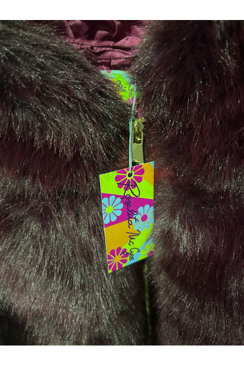 CAZADORA CAPUCHA PELO BURDEOS