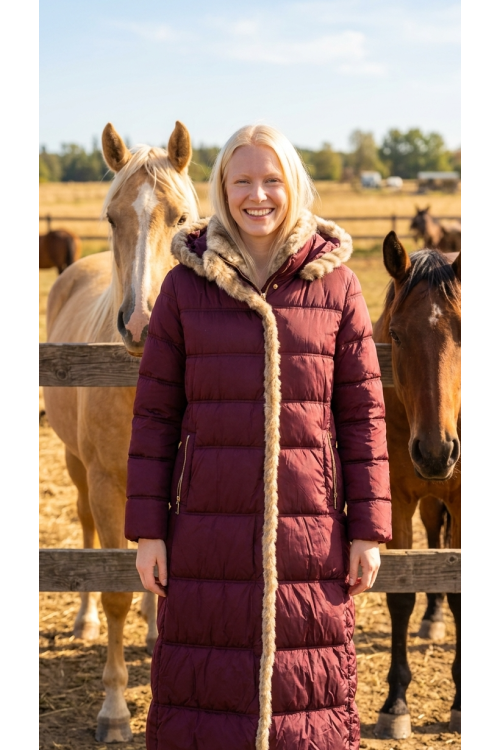 ANORAK CAPUCHA PELO BURDEOS