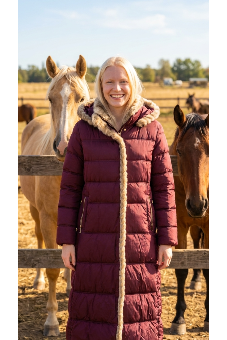 ANORAK CAPUCHA PELO BURDEOS