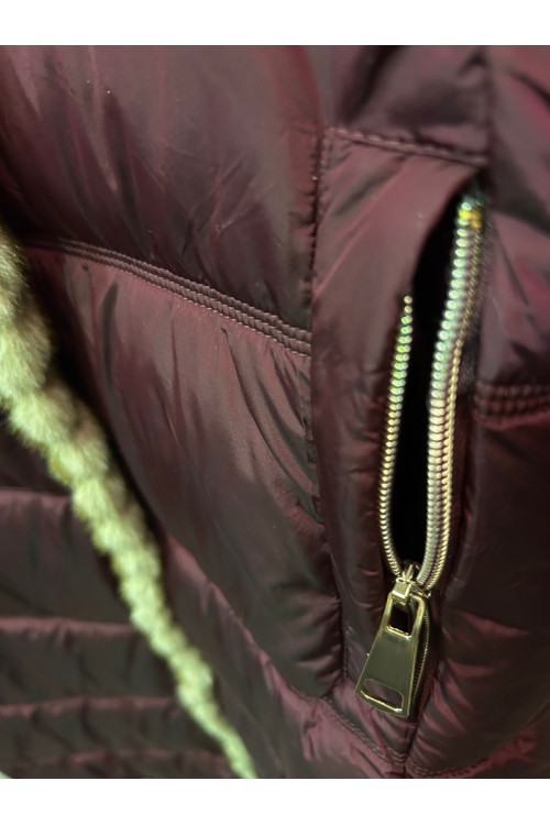 ANORAK CAPUCHA PELO BURDEOS