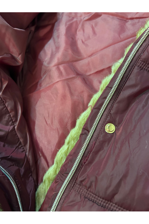ANORAK CAPUCHA PELO BURDEOS