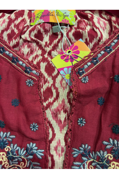 CHAQUETA BURDEOS BORDADOS