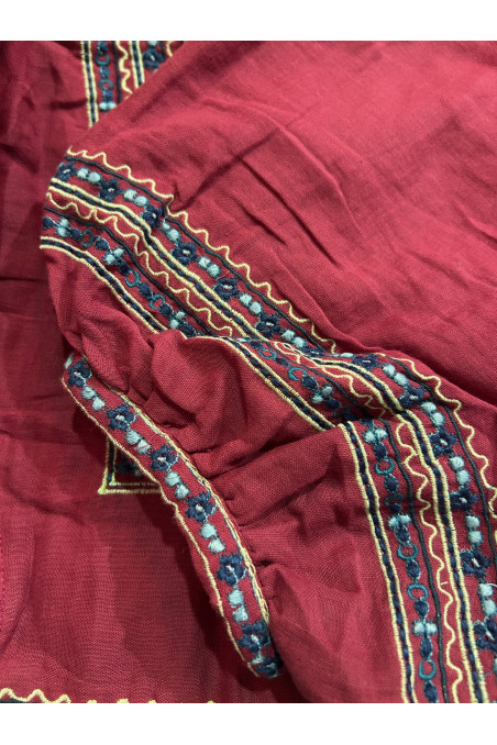 CHAQUETA BURDEOS BORDADOS