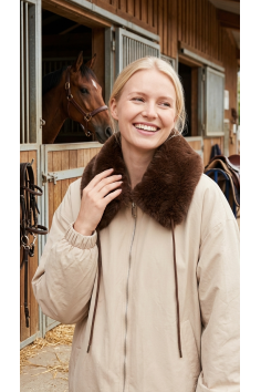 PARKA REVERSIBLE BEIGE PELO