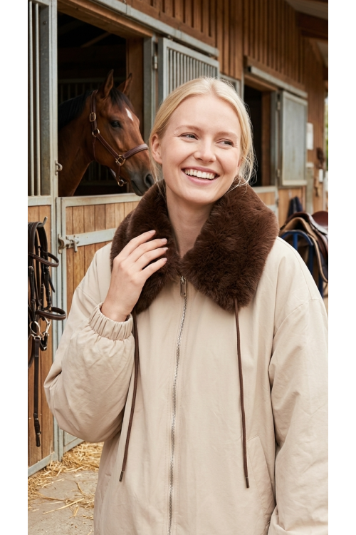 PARKA REVERSIBLE BEIGE PELO