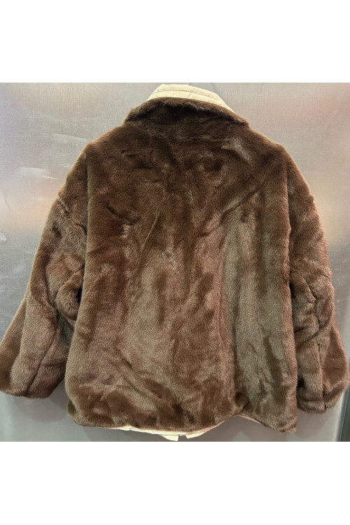 PARKA REVERSIBLE BEIGE PELO
