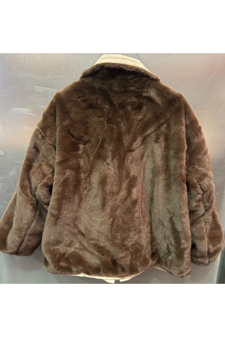 PARKA REVERSIBLE BEIGE PELO