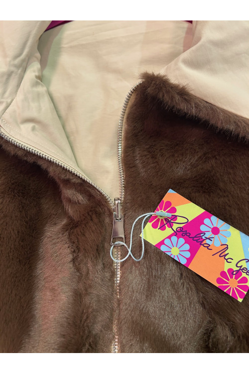 PARKA REVERSIBLE BEIGE PELO