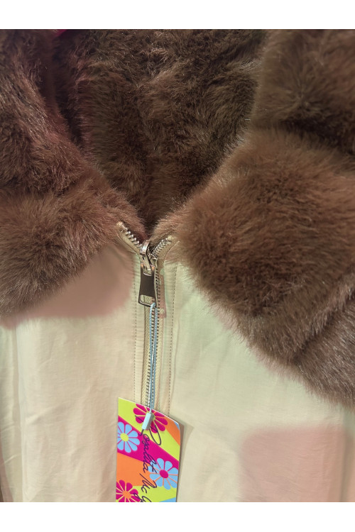 PARKA REVERSIBLE BEIGE PELO