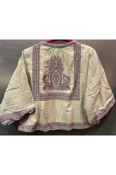 CHAQUETA HUESO BORDADOS
